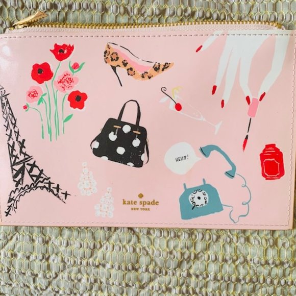 kate spade Other - Kate Spade Pencil Pouch, Paris, Pink